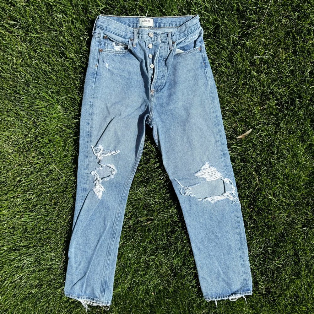 AGOLDE Light Blue Distressed Jeans